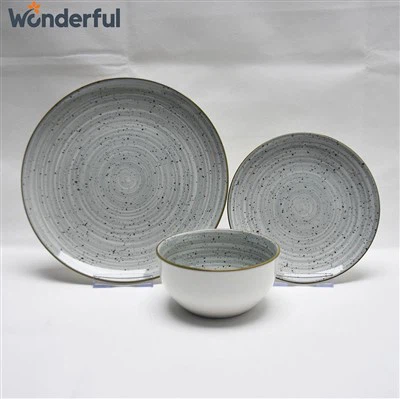 Pad Printing Stoneware Dinnerware Set With Spray-dot Pad Printing Stoneware Dinnerware Set With Spray-dot