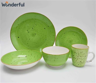 Set de cină de gresie verde